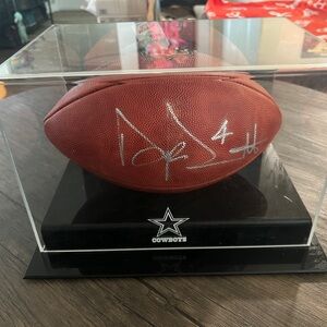 Dak Prescott Authentic Signed Football in Display Case Dallas Cowboys